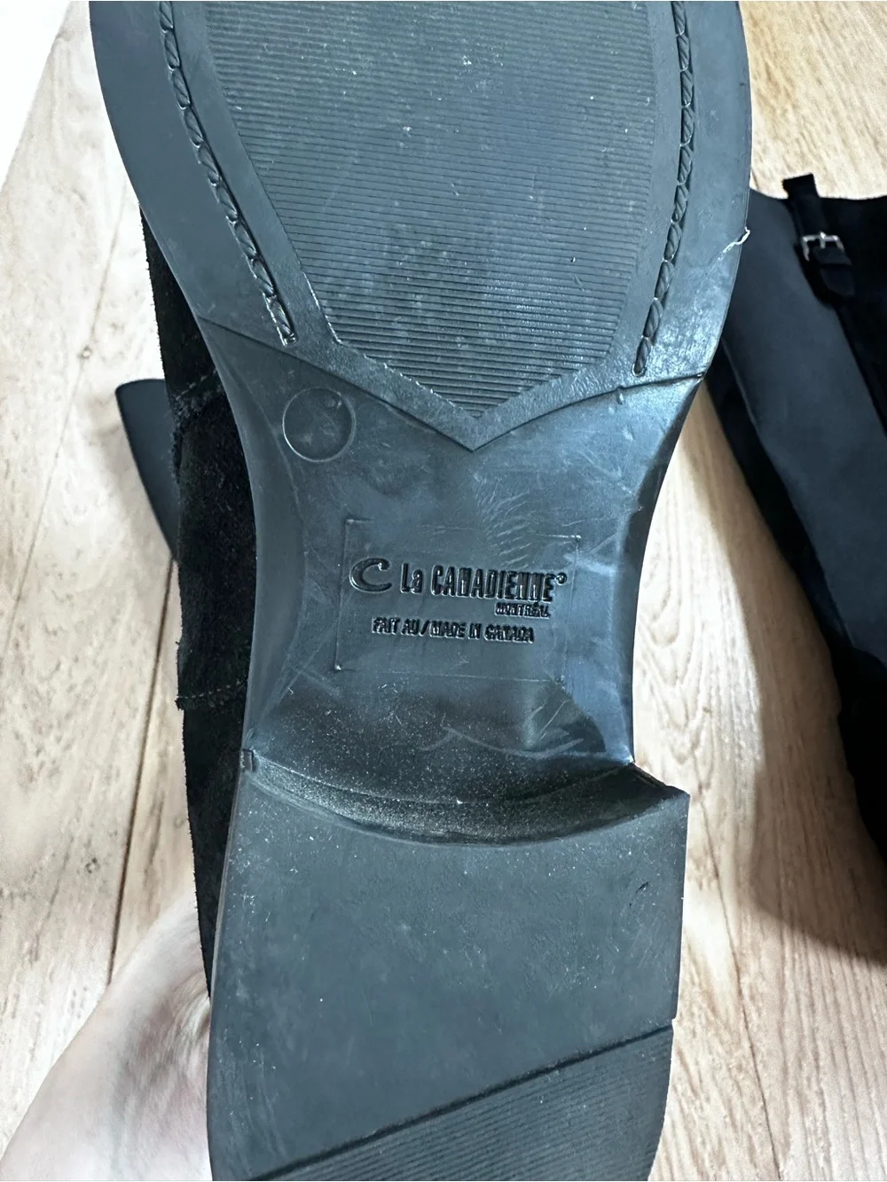 La Canadienne Samia Waterproof Black Suede Riding Boots